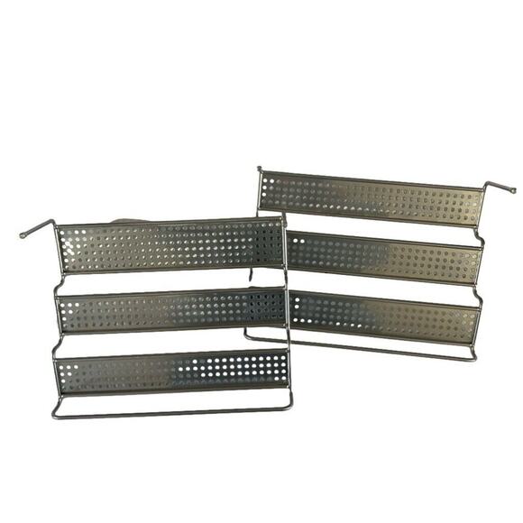 Metal Multi Level Spice Shelf Rack Organizer Silver Tone Metal Free Standing - Picture 10 of 15